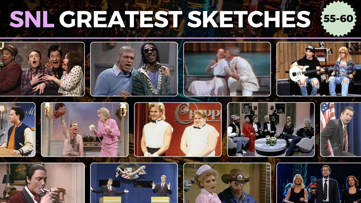 thesnlnetwork's tweet photo. Join us tonight at 8PM ET as we continue our celebration of the 100 Greatest #SNL Sketches of All Time, as voted by you!

What will make the list? Find out as we reveal #55-#60! https://t.co/LTNhC1NvQj