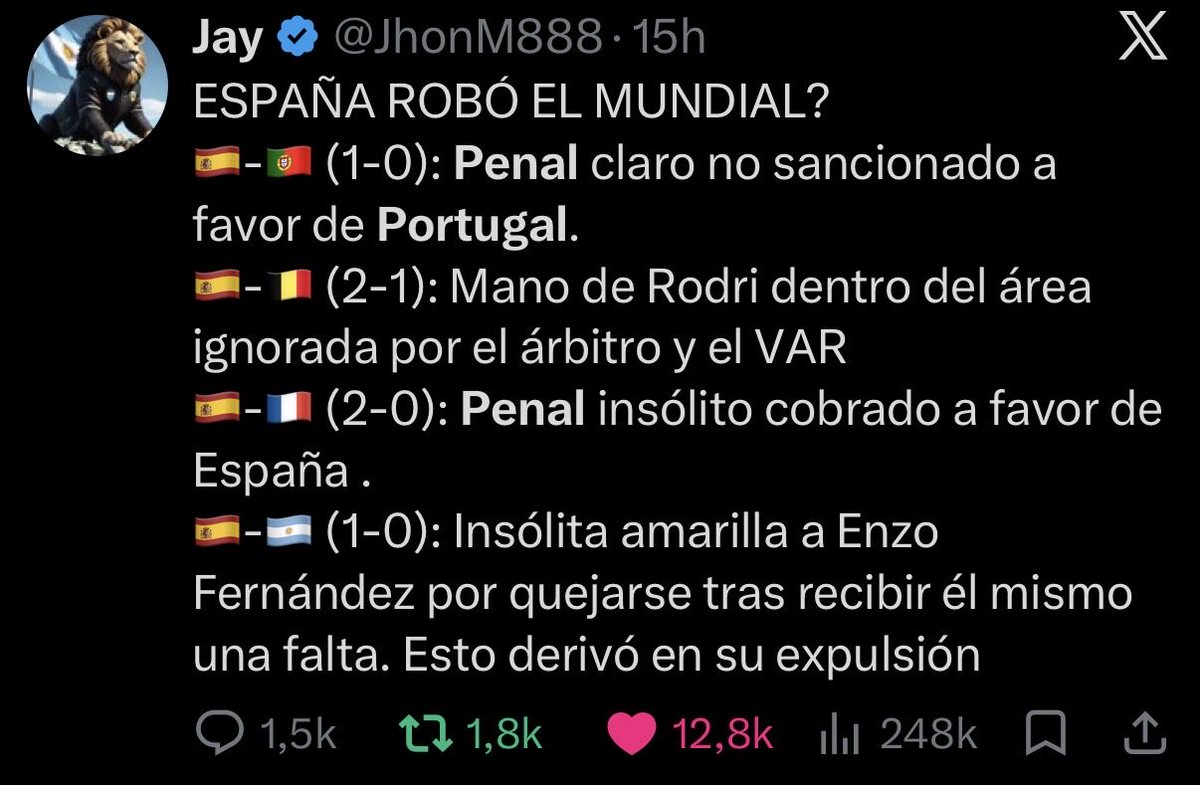 FlorBorrello's tweet photo. @CarajoStream La no conspirativa sino real: lanzaron una campaña de odio contra nosotros para desviar la atención y la mirada de quienes realmente habian comprado el mundial para llevar a cabo la agenda 2030: 🇪🇸 https://t.co/6QXfn9AqVg