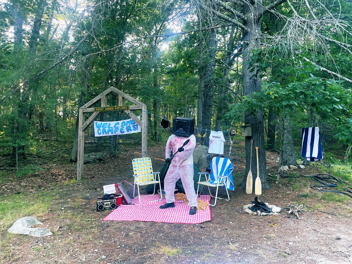 avavisage's tweet photo. Camp Miasma in the woods last night… what a treat! 🔪🌳📺 https://t.co/FA26dLzEmn