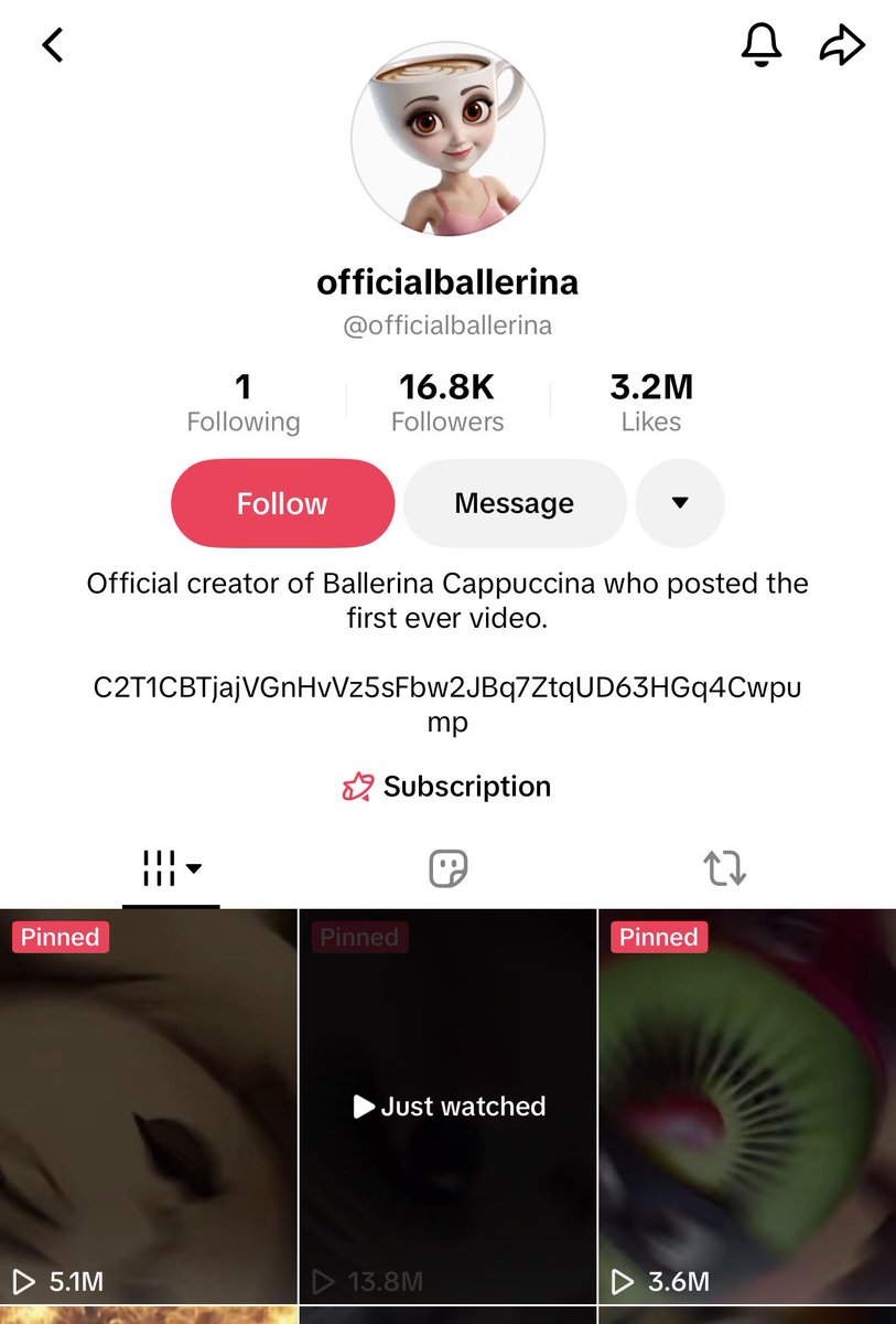 ParabolicSOL's tweet photo. The creator of Ballerina Cappuccina is on boarded! Italian Brainrot! The CA is in their TIKTOK BIO!

Holy shit….

$Ballerina

C2T1CBTjajVGnHvVz5sFbw2JBq7ZtqUD63HGq4Cwpump

$TripleT $SOL https://t.co/dTVN1qAoYw