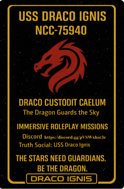 BenKimbrell64's tweet photo. Ignite the Sky with U.S.S. Draco Ignis NCC-75940! Join our politics-free Star Trek crew!RP missions on Discord
SOD Mon-Fri 
Fan films weekends
Starfleet unity, no politics
Enlist:
https://t.co/qZmcLdplZn
https://t.co/cTwo73xmzF
https://t.co/xqF1aYmEQu
https://t.co/saEcMQjLTd https://t.co/wh8KVT2qZk