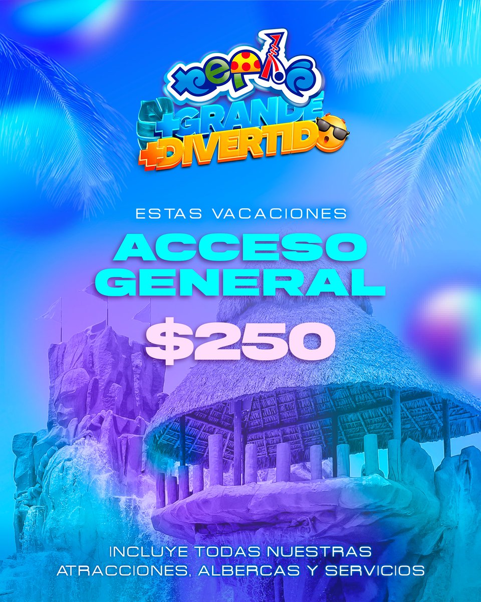 ParqueTephe's tweet photo. 🌊😎👙 Estas vacaciones ven a disfrutar de todas nuestras increíbles atracciones, albercas y servicios y de toda la diversión infinita del Parque Acuático Mas Grande y Mas Divertido del Estado de Hidalgo Parque Acuático Tephé 💙🍹🌴😍💙🌊 https://t.co/d5U2JhwDPZ