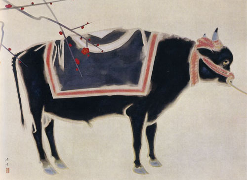奧村土牛作品『八瀬の牛』1939年 友人の画家、酒井三良子（さん