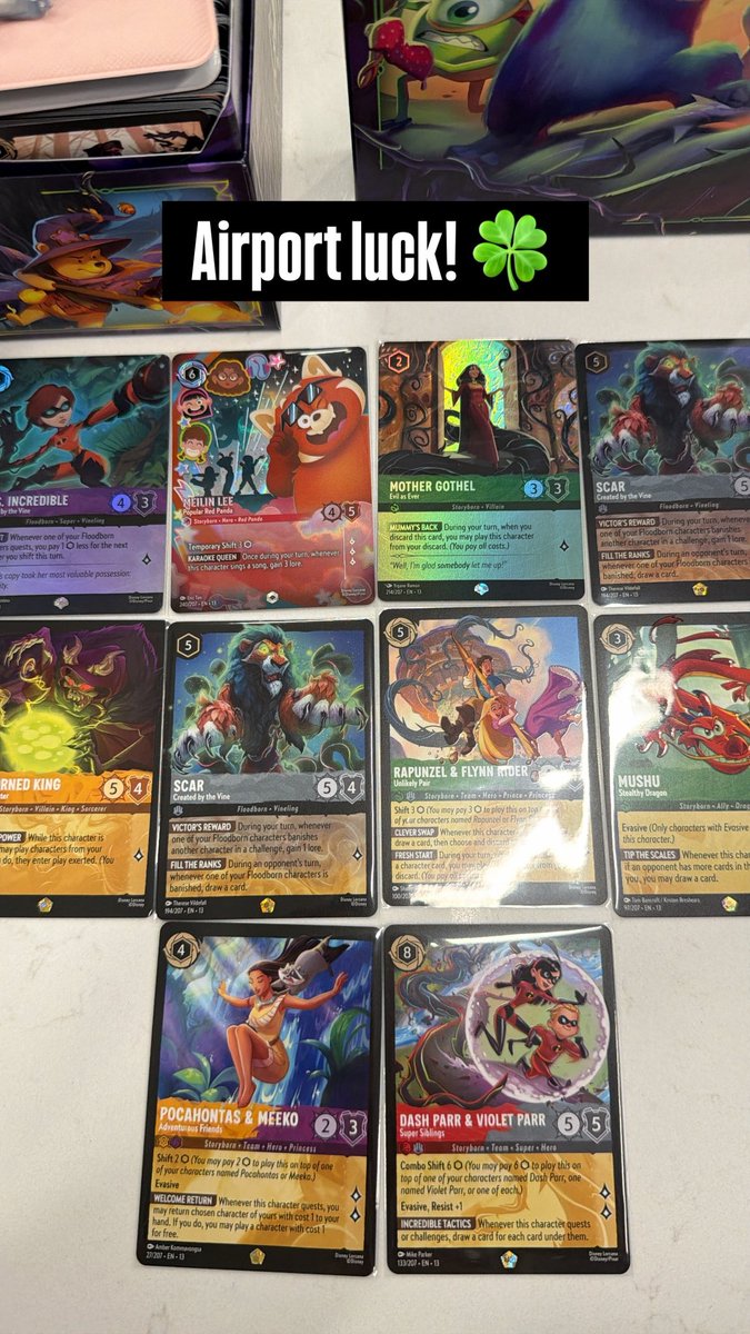 InkFigment's tweet photo. When your flight home from @WaltDisneyWorld is delayed 2 hours you stop by @CoolStuffGames for a @DisneyLorcana booster box to make the delay not feel as bad: https://t.co/8pRjrVg34Z