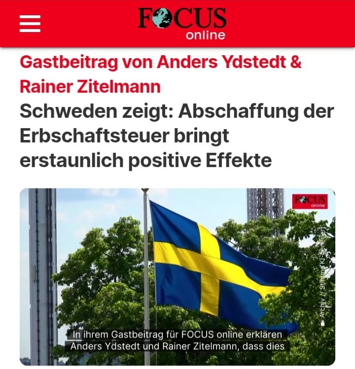 gruenebombe's tweet photo. "Ein Land ohne Erbschaft- und Vermögensteuer gilt als Vorzeige-Finanzmarkt in Europa. Und bringt mehr erfolgreiche Unternehmen hervor als alle anderen. Schweden ist ein Beispiel dafür, daß viele Milliardäre gut für ein Land sind – und nicht schlecht."

Überrascht, @larsklingbeil? https://t.co/Zo8SnYsX6J
