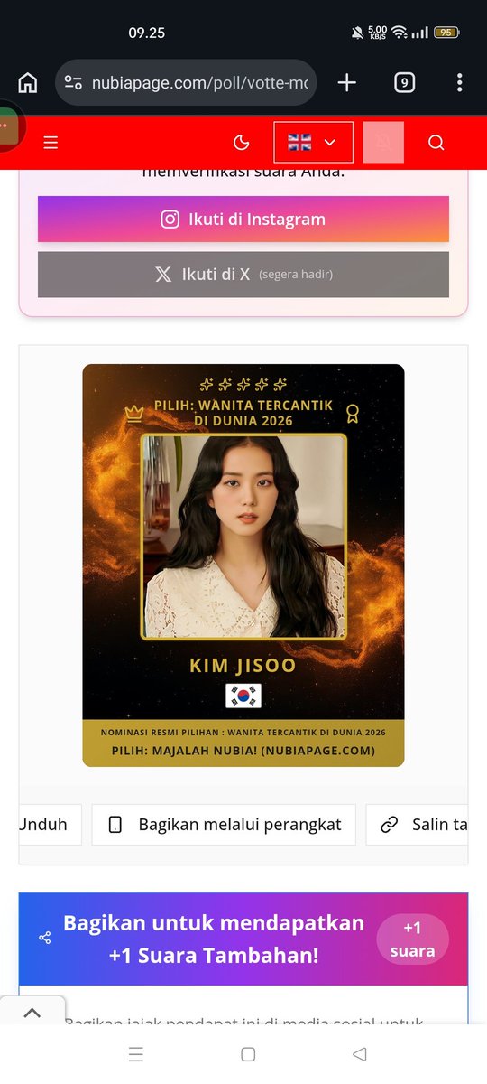 Jisoo937171683's tweet photo. Daripada banyak cingcong mending kalian vote 1 nominasi ini deh
1x/jam 

https://t.co/KKEngTqz5o

https://t.co/HxKUUlmsZC https://t.co/RID0BgKYpi