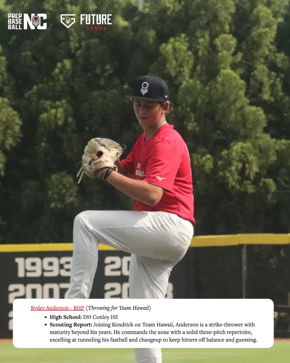 PrepBaseballNC's tweet photo. #PBFG26 is coming up quick and we're previewing our impressive #TeamNC and #TeamCarolina rosters ๐ Read more about our arms ๐ We have also two guys throwing for #TeamHawaii โญ Thank you Ryder and Corbin!
@braxthompson22 @corbinkendrick6 @MikeyPapciak @ryderanderson09
๐ https://t.co/WA9ByBaodp