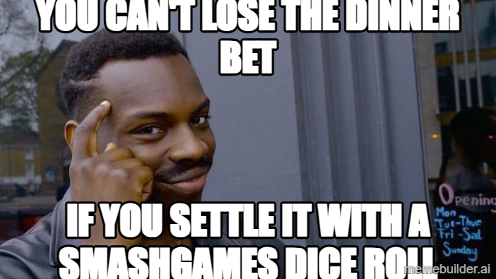 SmashGamesX's tweet photo. Easy to use dice roller. 
Whos paying for dinner?!
https://t.co/RdsFuE7I26 https://t.co/KaZlFDOB7T
