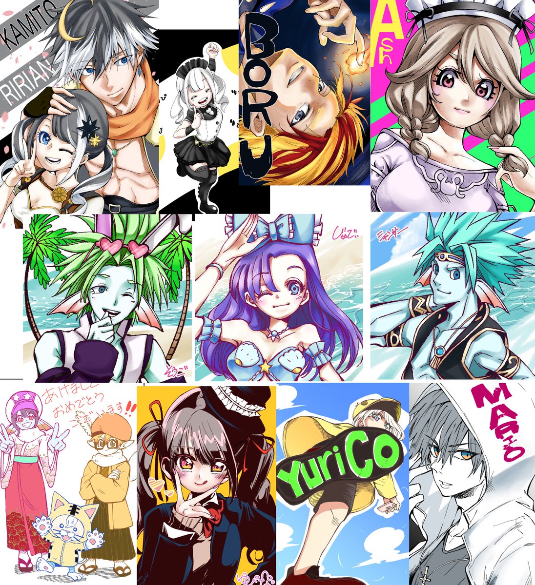 nyao_mina_han's tweet photo. 誕生日を迎え、これまで描いたドラクエ関係のイラストまとめてみた✨
振り返ってみると、たくさん描いたなぁ〜。着実にレベルアップしてたらいいな https://t.co/tTKqXQJh0d