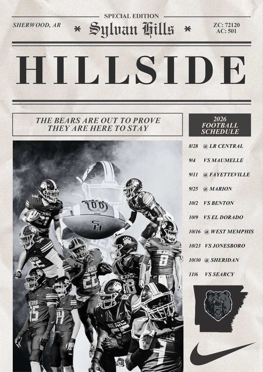 SHBearsFB's tweet photo. 2026 FOOTBALL SCHEDULE https://t.co/uW1OONu7Ul