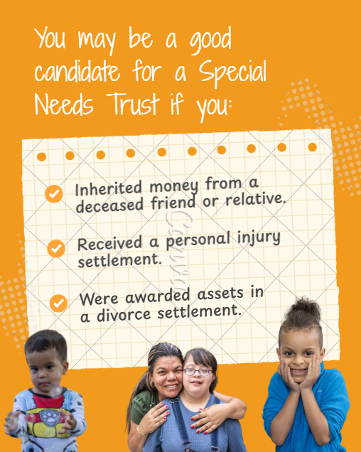 ARCSouthFlorida's tweet photo. A Special Needs Trust is a legal contract under Federal law, in which someone (trustee) agrees to hold assets for the benefit of a disabled individual. Our trust services help you navigate the process and connect you with professionals
Learn more at https://t.co/oSuJmYLBSk https://t.co/sz6PHkJqhr