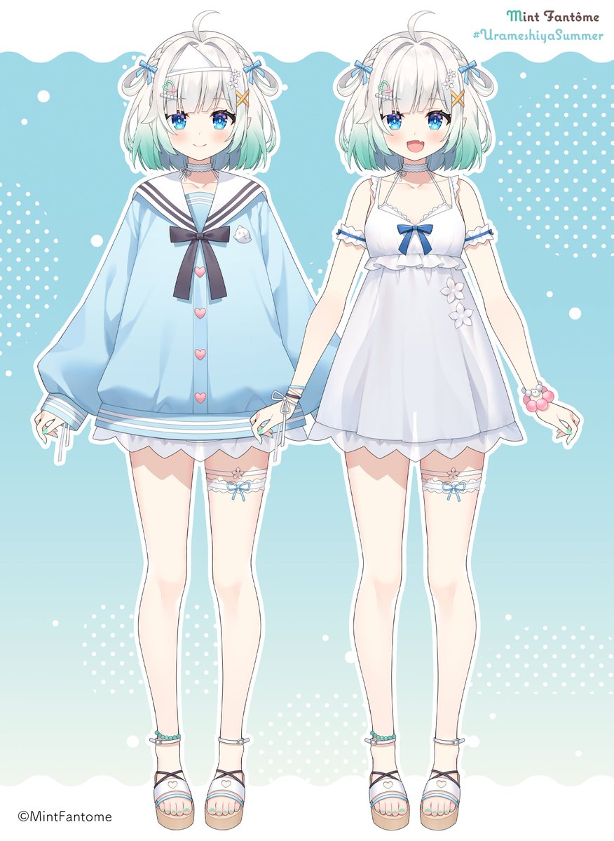 ayamy_garubinu's tweet photo. I designed Mint-chan’s new outfit! I think Mint became more lovely, what do you think?
Please keep loving Mint a lot from now on too~~!!💚

#Fantography #UrameshiyaSummer https://t.co/WDzOqESDQT