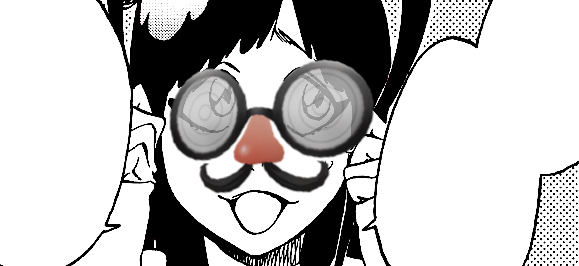FLESHYMUNCHIES's tweet photo. Out came the novelty glasses.〝 Hooold up, there! You wouldn't swing at someone with  𝘨𝘭𝘢𝘴𝘴𝘦𝘴, would you? 〞 https://t.co/w0clV1V2FD