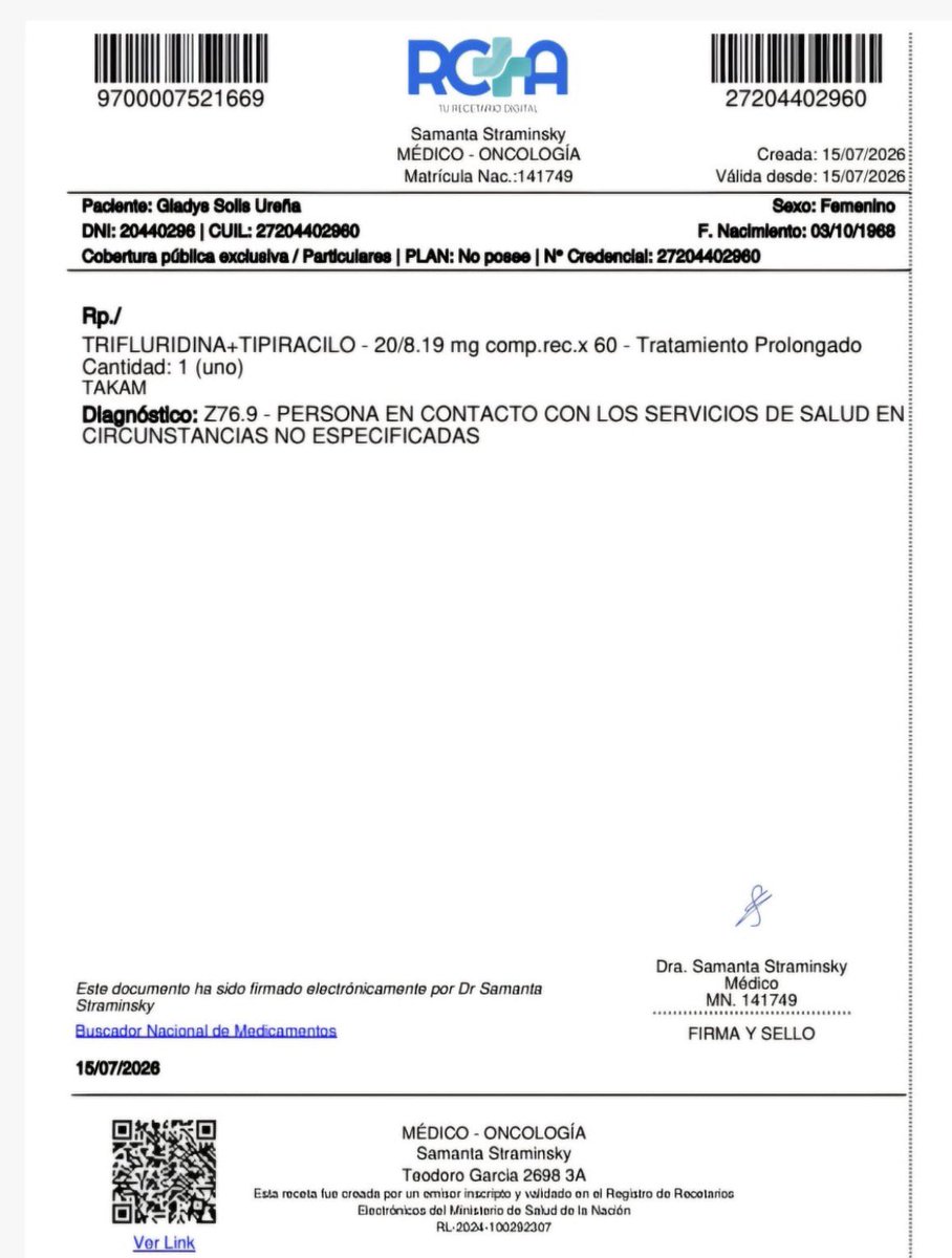 eugearaoz's tweet photo. Mi mamá Gladys Solís Ureña con DNI 20440296 hace más de un mes está sin poder recibir la medicación oncológica y su salud se está deteriorando, la necesita de forma urgente @nkreplak 🙏🏻 https://t.co/0cjSrU1fUe