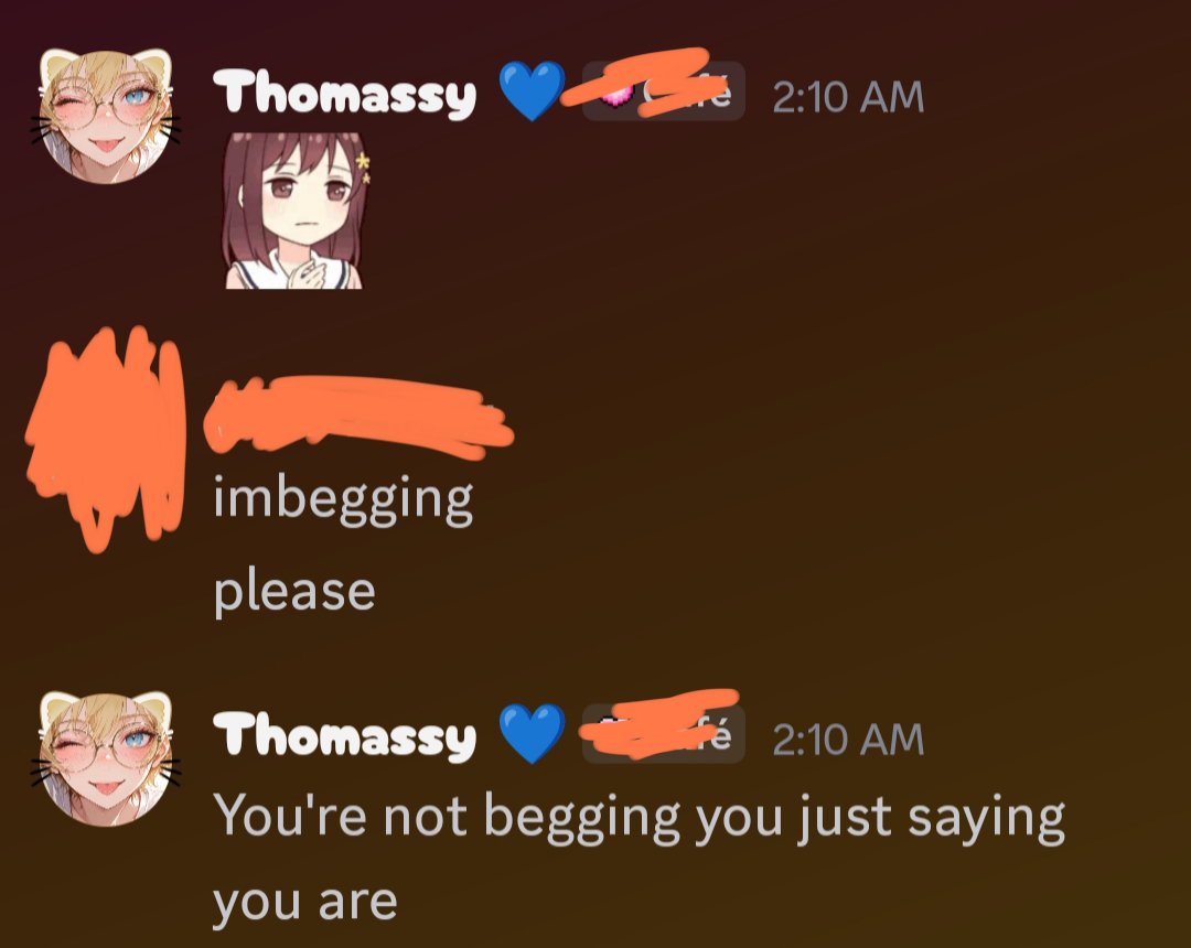Lose2Thomas's tweet photo. Saying you are begging isn't begging... Learn to properly beg if you can't handle the consequences https://t.co/DqhJtY0t2d