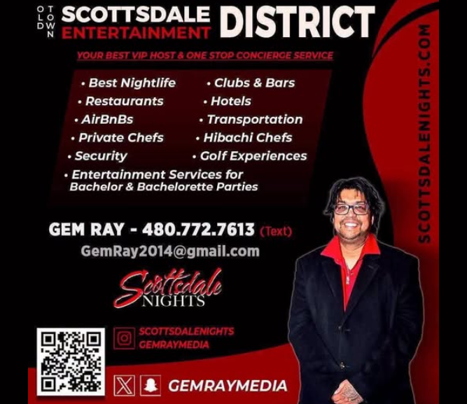 GemRayMedia's tweet photo. Hospitality • Events • Marketing • Concierge

📍Event Placements 
📍Event &amp; Business Marketing 
📍Nightlife &amp; Restaurant Concierge 
📍VIP Concierge Services

Trusted by top clients, brands, and businesses.
📱480.772.7613 (Text)

https://t.co/hVFWMTyz15 https://t.co/z3KN9eIchF