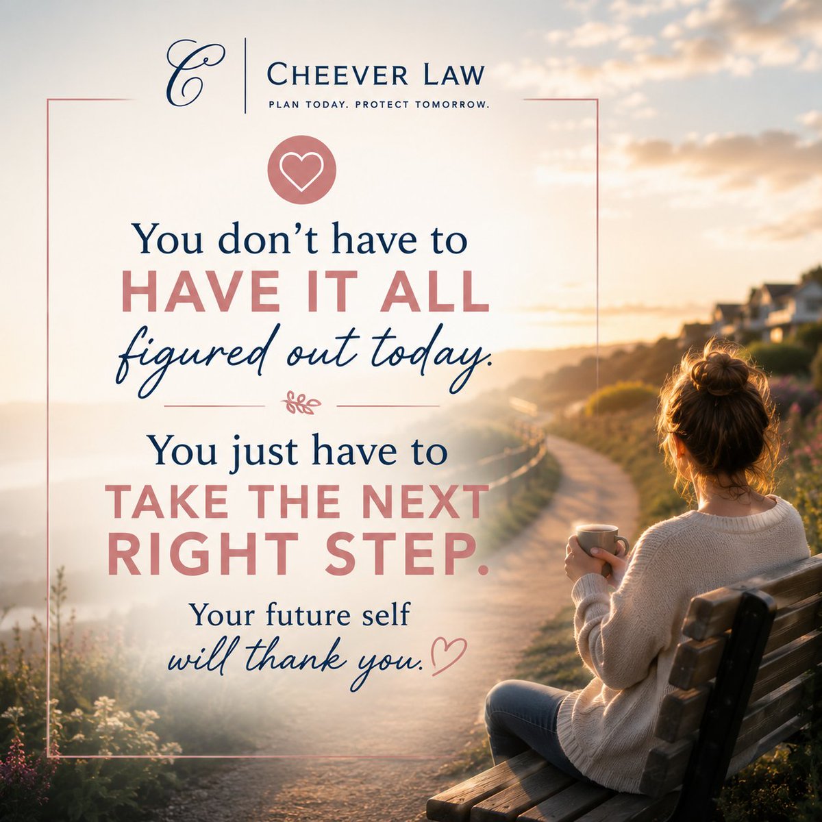 CheeverLaw's tweet photo. Whether you're working toward personal goals, growing your business, or planning for your family's future, every small step you take today helps create a stronger tomorrow. The most important thing is to start.

Your future self and the people you love will be grateful you did. https://t.co/Uux7tMHF3w