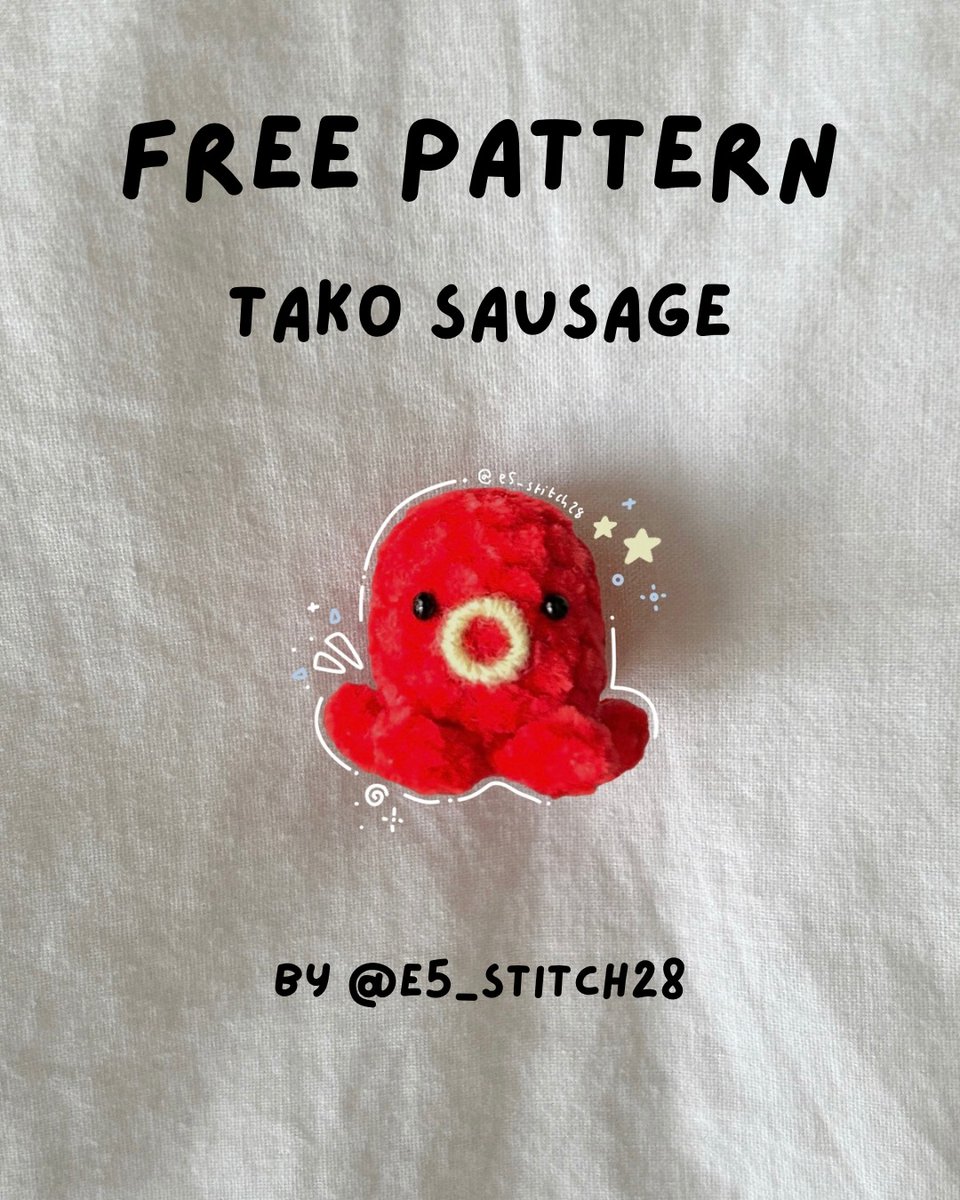e5_stitch28's tweet photo. @izaact_ 「 ＴＡＫＯ (ＯＣＴＯＰＵＳ) ＳＡＵＳＡＧＥ 」

PATTERN TESTER CALL!! [CLOSED]

Hi friends! It’s finally ready, and I’m super excited to share it with you! I’m looking for 6-8 lovely testers to help me test my crochet pattern for octopus sausage ٩(ᐛ)و

DETAILS:… https://t.co/2X939XFNvH