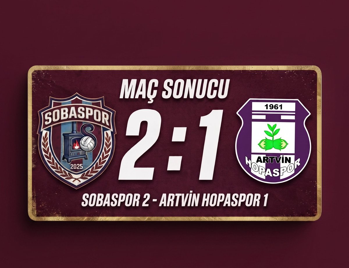 sobaspor's tweet photo. Sobaspor 2-1 Artvin Hopaspor https://t.co/1XkVGMxa6v