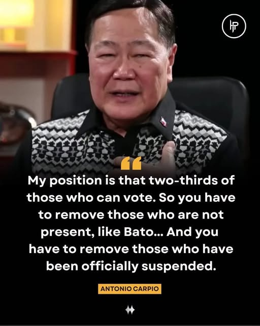malebag1999's tweet photo. SAJ Carpio said it correctly - the two-thirds CAN ONLY BE APPLIED to the Senator-Judges who are present during the trial, thus can vote fairly, justly &amp; impartially. Otherwise, how can a judge vote if s/he is not present during the trial?

Anyone who says otherwise is stupid. https://t.co/Qp0QNEq9Vs