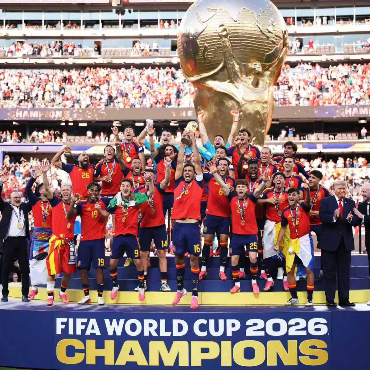 boosturtalent's tweet photo. Spain wins World Cup

Rodri, MVP of the tournament and captain, lifted the trophy for Spain’s second World Cup title.#WorldCup2026 #TrainInSpain https://t.co/jUsbTHy2BJ