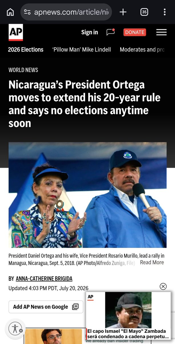 MalcontentmentT's tweet photo. Nicaraguan dictator Daniel Ortega cancels 2027 elections, solidifying his grip on the country. I saw the violence first hand in April 2018, moving from investor to accidental conflict journalist in Granada.

Fun fact, Russia has 2 small military bases in Nicaragua, supplies the country with weapons, and Ortega had a huge role in the human caravans reaching the US in 2023 and 2024.