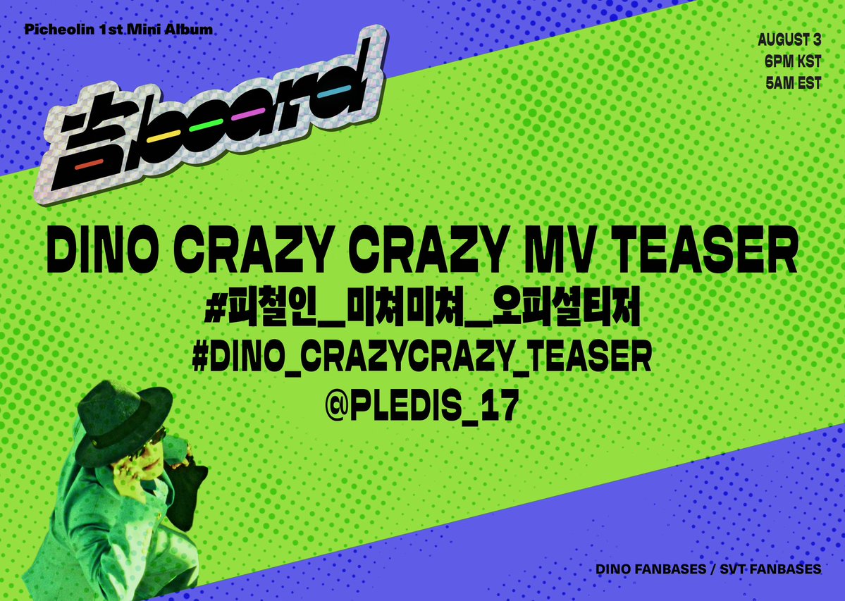 _TeamDINO's tweet photo. [#️⃣TAGS]

CARATs! DINONARAs!

Our maknae is truly unstoppable! In just one hour, the teaser for Crazy Crazy MV will finally be revealed! 🤩

We can't wait to see it, can we?

Let's show everyone how excited we are! Drop the tags and reply here! 💎🔥

DINO CRAZY CRAZY MV TEASER
#피철인_미쳐미쳐_오피셜티저
#DINO_CrazyCrazy_Teaser
@pledis_17