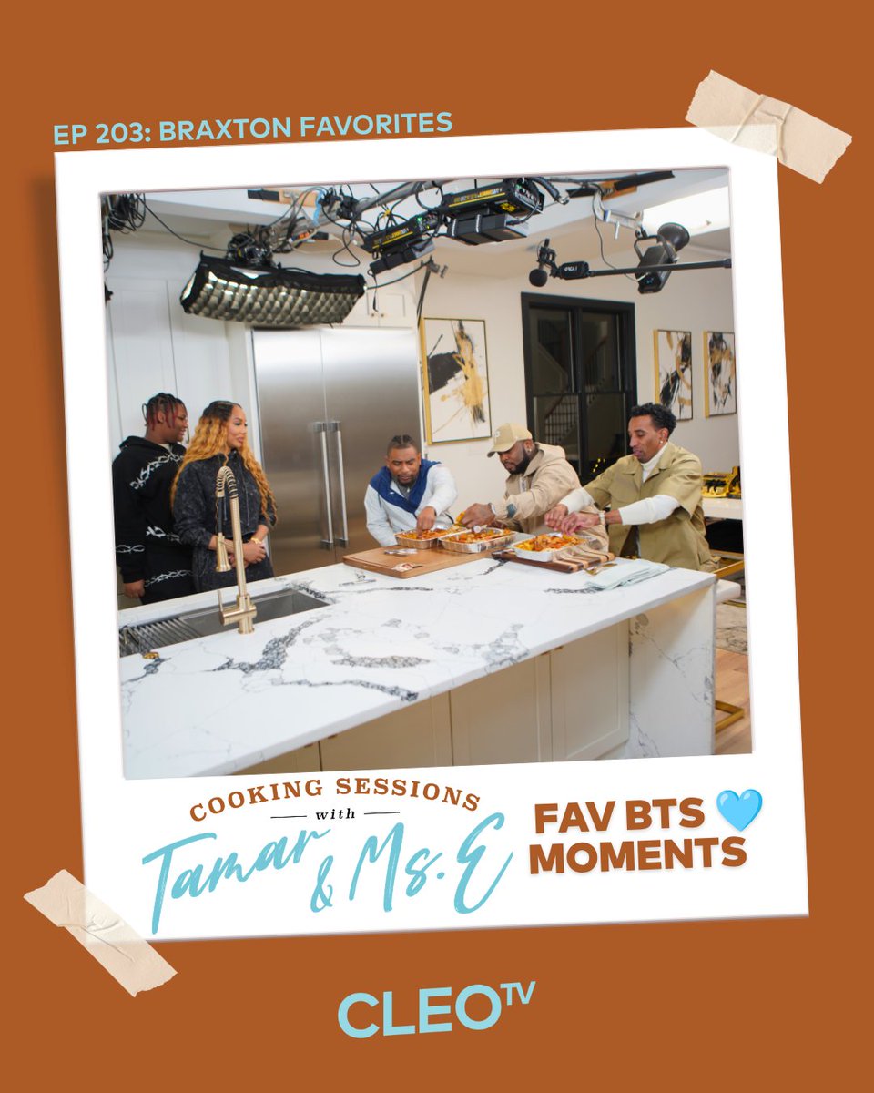 mycleotv's tweet photo. It's a family affair! ❤️ Logan returns to the kitchen to lend a hand with dessert 🥹 Plus a yummy  seafood boil and some special guests pull up to taste it all! All-new #CookingSessions with @TamarBraxtonHer &amp; @EvelynBraxton Wednesday at 9:30p/8:30c only on @mycleotv! https://t.co/VBnAF3ADHl