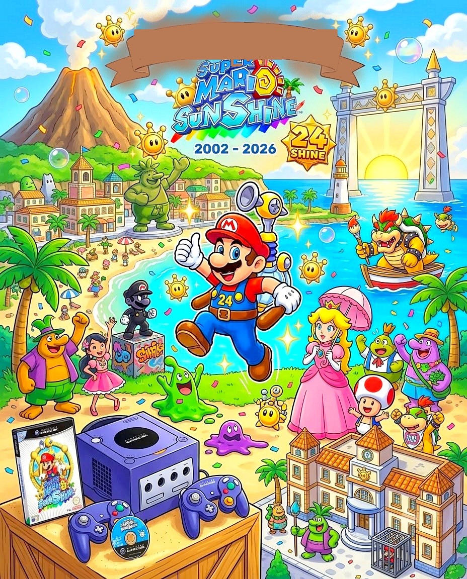Hocine_19_82's tweet photo. Super Mario Sunshine is a critically acclaimed 3D platforming game released by Nintendo for the GameCube console in 2002,It serves as the direct successor to Mario 64😍it was my best Mario and still keep my Game 24 years💟
#NintendoGamcube  #RetroGaming #Mario  #Nintendo #128Bit https://t.co/cWJ56nuy6o