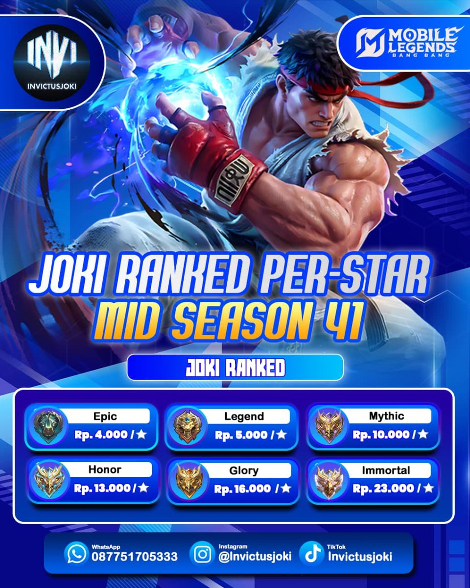 phobiamanusia's tweet photo. Pricelist #jokiml dan #jokgenml mid season sudah turun!! order sat set sung kelar. Yang ga sempet main tapi ngejar rank, yang butuh pt/gendongan bisa banget langsung order. #zonauang #mlbb wa/tele di bio! https://t.co/g63PZKPeY9