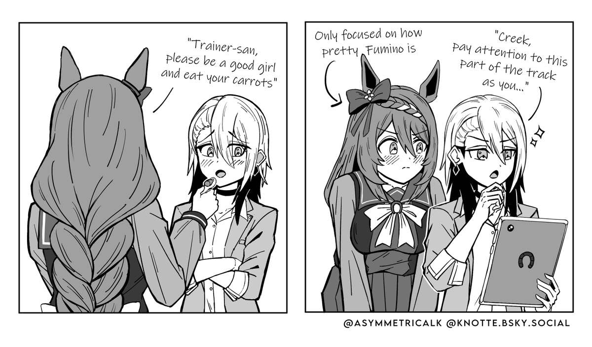 AsymmetricalK's tweet photo. #SuperCreek and Nase Fumino

#umamusume #CinderellaGray https://t.co/OAtTdj4Nfl