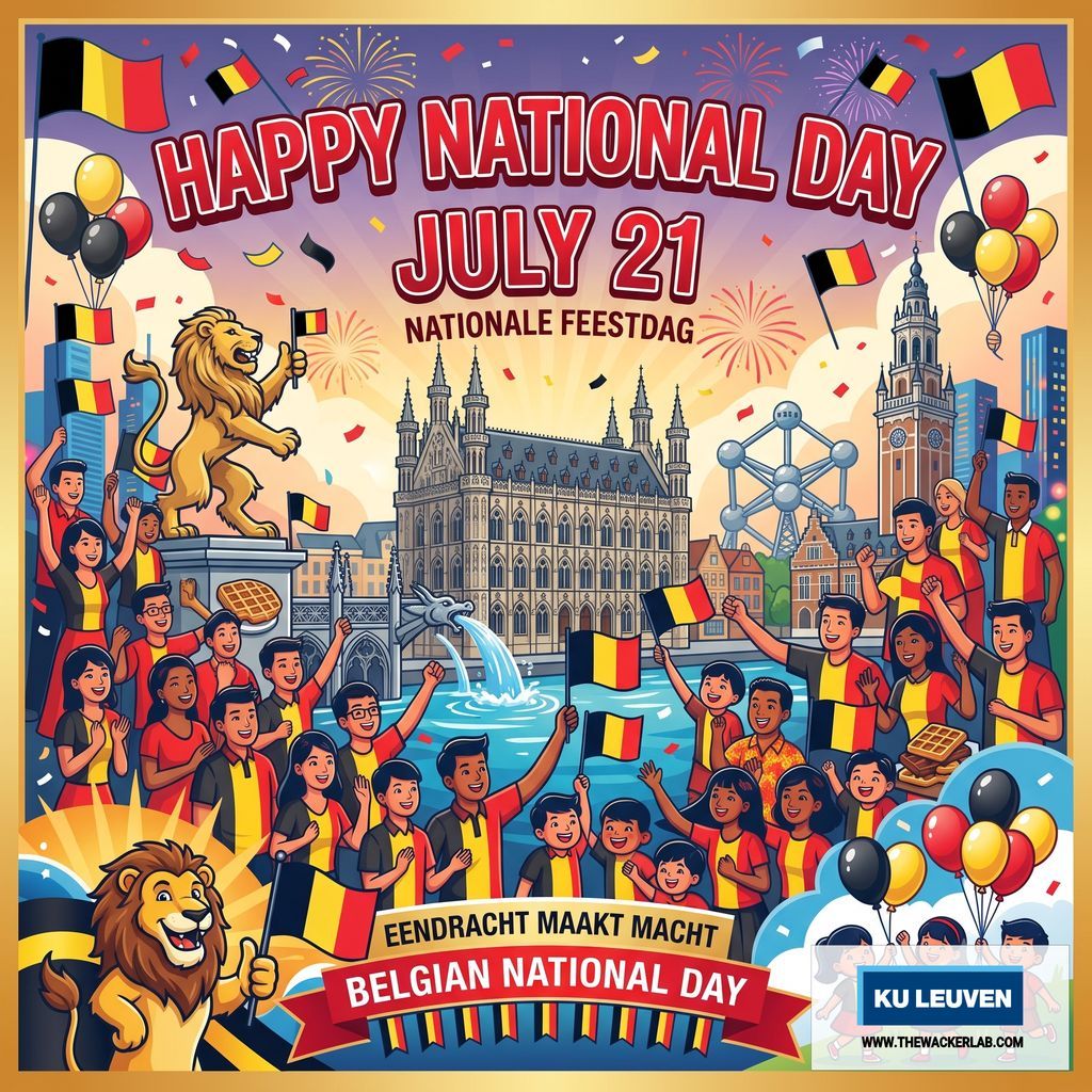 TheWackerLab's tweet photo. Happy Belgian National Day! 🇧🇪 Een fijne feestdag!

Moving to Leuven reminded me that science without friendship and shared goals is an empty shell. Thank you, Belgium, for the warm welcome.

What makes a place in science feel like home to you?

#KULeuven #DDD #TheWackerLab https://t.co/lQJcGK9701