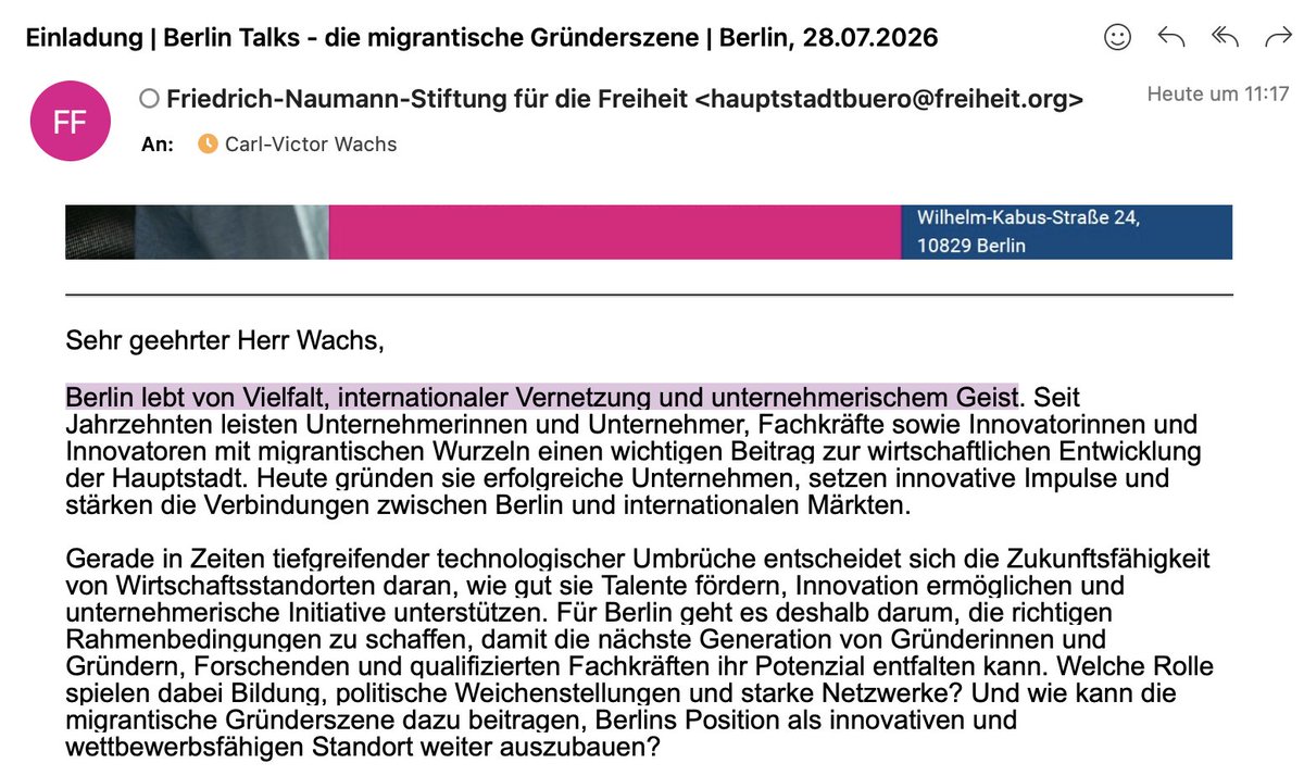 WachsVictor's tweet photo. Really, liebe @FNFreiheit (Naumann-Stiftung)? Kleiner Tipp: Berlin lebt NICHT von 'Vielfalt, internationaler Vernetzung und unternehmerischem Geist'. Berlin lebt vom Landesfinanzausgleich.
(so sehr ich Euch schätze sonst.) https://t.co/nKy8JzJCxf