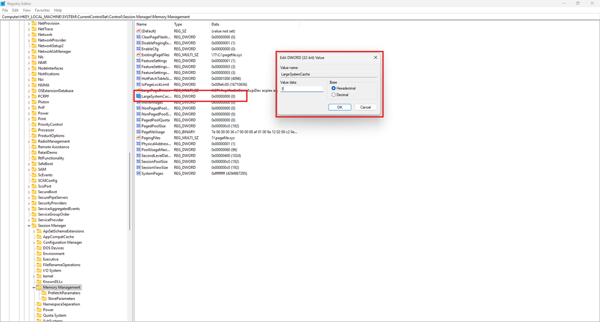 ultimatetweakk's tweet photo. Hidden Windows Tip 👀

Most gamers have never tried this.

Enable LargeSystemCache to allow Windows to use a larger system file cache, which may help reduce microstuttering in games.

📍 Registry:
HKEY_LOCAL_MACHINE\SYSTEM\CurrentControlSet\Control\Session Manager\Memory Management

Change:
LargeSystemCache = 1

Results vary depending on your hardware and workload, so benchmark before and after.