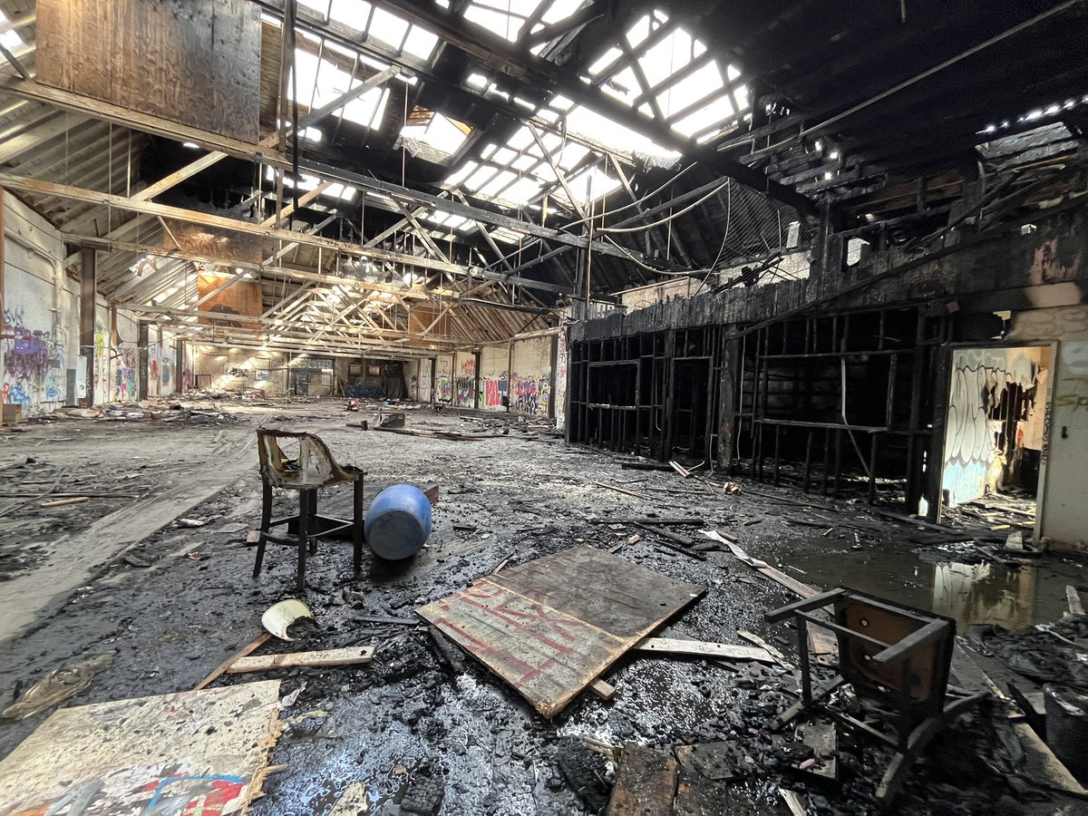 MattSeedorff's tweet photo. UPDATE: Burned and abandoned buildings in downtown Los Angeles keep catching fire on Hope Street.

Neighbors say there have been more than 10 fires on this block in recent weeks. Some of the charred buildings have burned multiple times.

Live report tonight on @FOXLA. https://t.co/ICZSD55VRh
