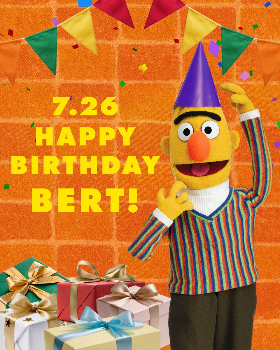 SesameStMarket's tweet photo. 🌈 7/26 Happy Birthday Bert ♟️🏁 

本を読んだり、瓶のふた集めが大好き📚
まじめでしっかり者のバートは、今日もマイペースな大親友アーニーに振り回されているかも？💭
そんなアーニーのいたずらをいつも許してあげる、やさしい一面もバートの魅力💛

これからもアーニーと一緒に、にぎやかで笑顔のたえない毎日を過ごしてね☀️🎶

みんなで一緒にバートのお誕生日をお祝いしましょう🎉

#HappyBirthdayBert
#sesamestreetmarket #セサミストリートマーケット
#sesamestreet #セサミストリート
#バート #バート誕生日