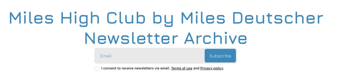 Market newsletter by Miles 