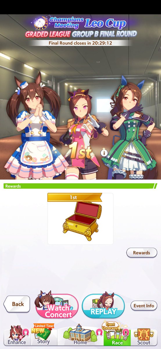 GleNNshO's tweet photo. it may be Group B, but finally got the 1st place! My Hishi Akebono did the trick in the end. 😄

#umamusume https://t.co/OyYlBfywCm