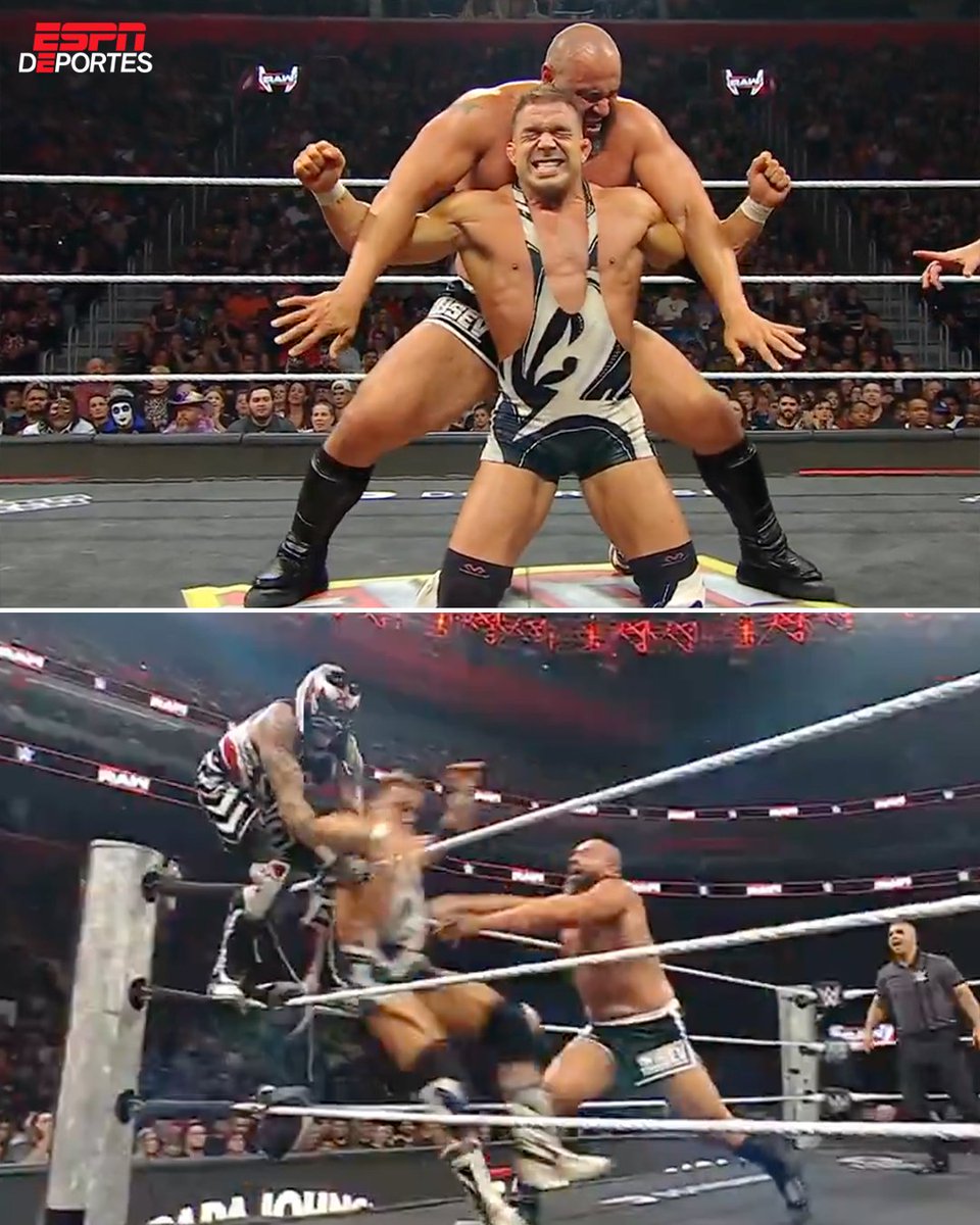 ESPNDeportes's tweet photo. Penta Zero Miedo y Chad Gable se imponen en pelea a Rusev y Ethan Page.💥😤 https://t.co/aWODMiapVj
