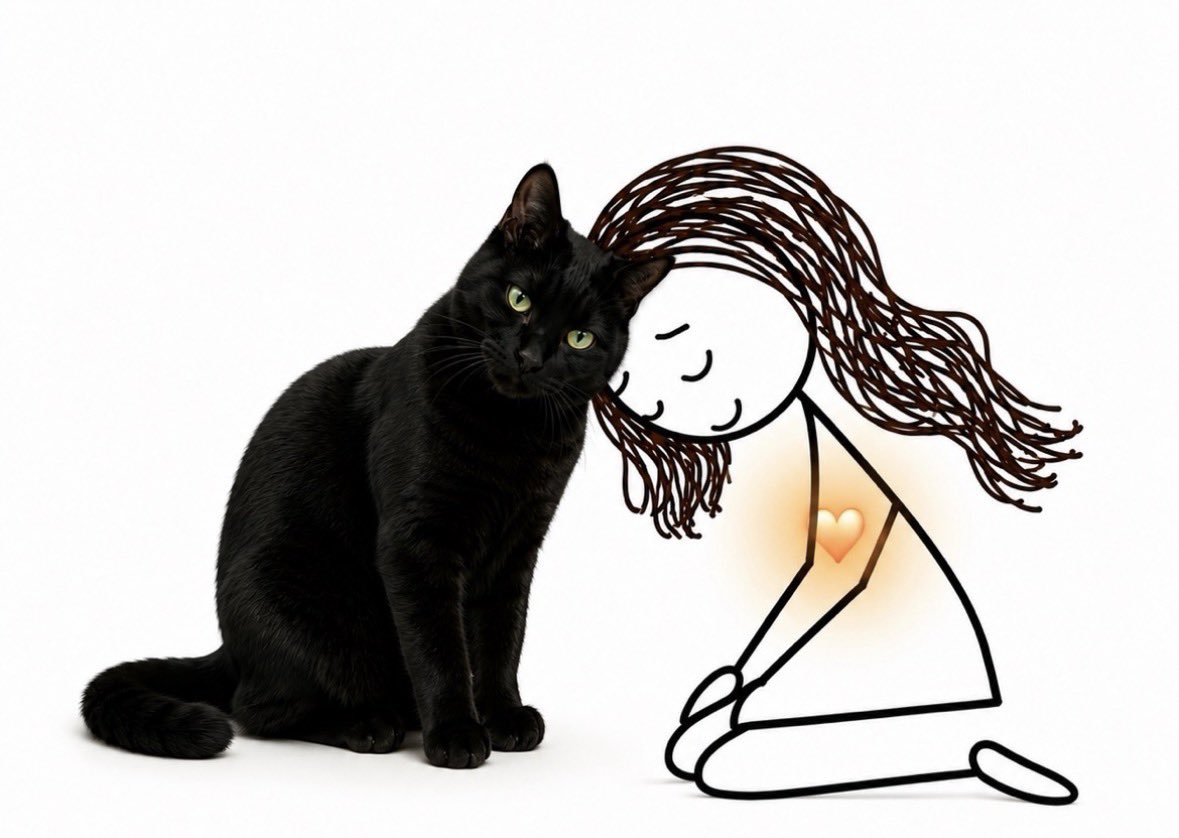 blackscats's tweet photo. People who say "It’s just a cat" will never understanding this feeling 🧡 https://t.co/7LamT6ZkhC