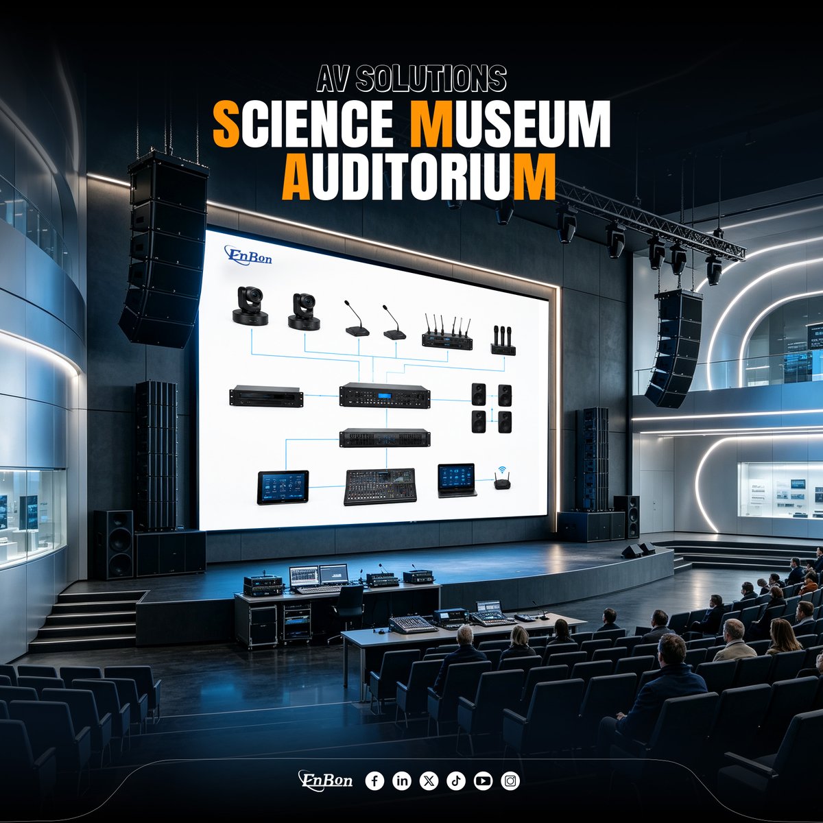 PantallaEnbon's tweet photo. The Enbon E series, combined with professional sound reinforcement systems, provides a complete audio-visual solution for multi-functional lecture halls. 

#EnbonGroup #LEDDisplay #LEDScreen #LEDWall
#LEDVideoWall #StageLED #PixelPitch https://t.co/HtOR9JStVR
