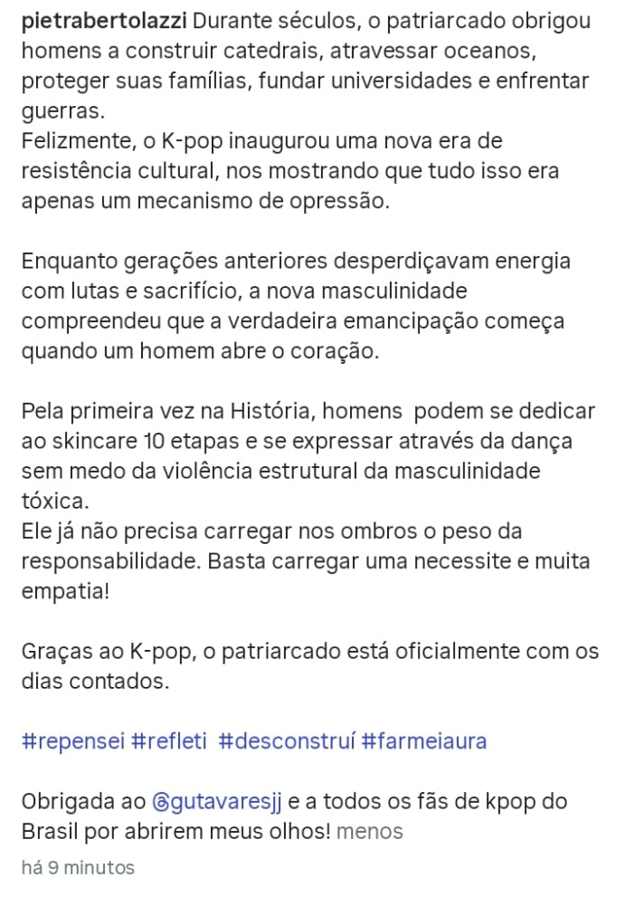 auraboboca's tweet photo. pietra bertolazzi, influenciadora de extrema direita e antifeminsta voltou novamente a fazer posts ofensivos sobre os meninos, DENUNCIEM A CONTA E O POST (@/pietrabertolazzi no ig!) https://t.co/4rbvCtv83D
