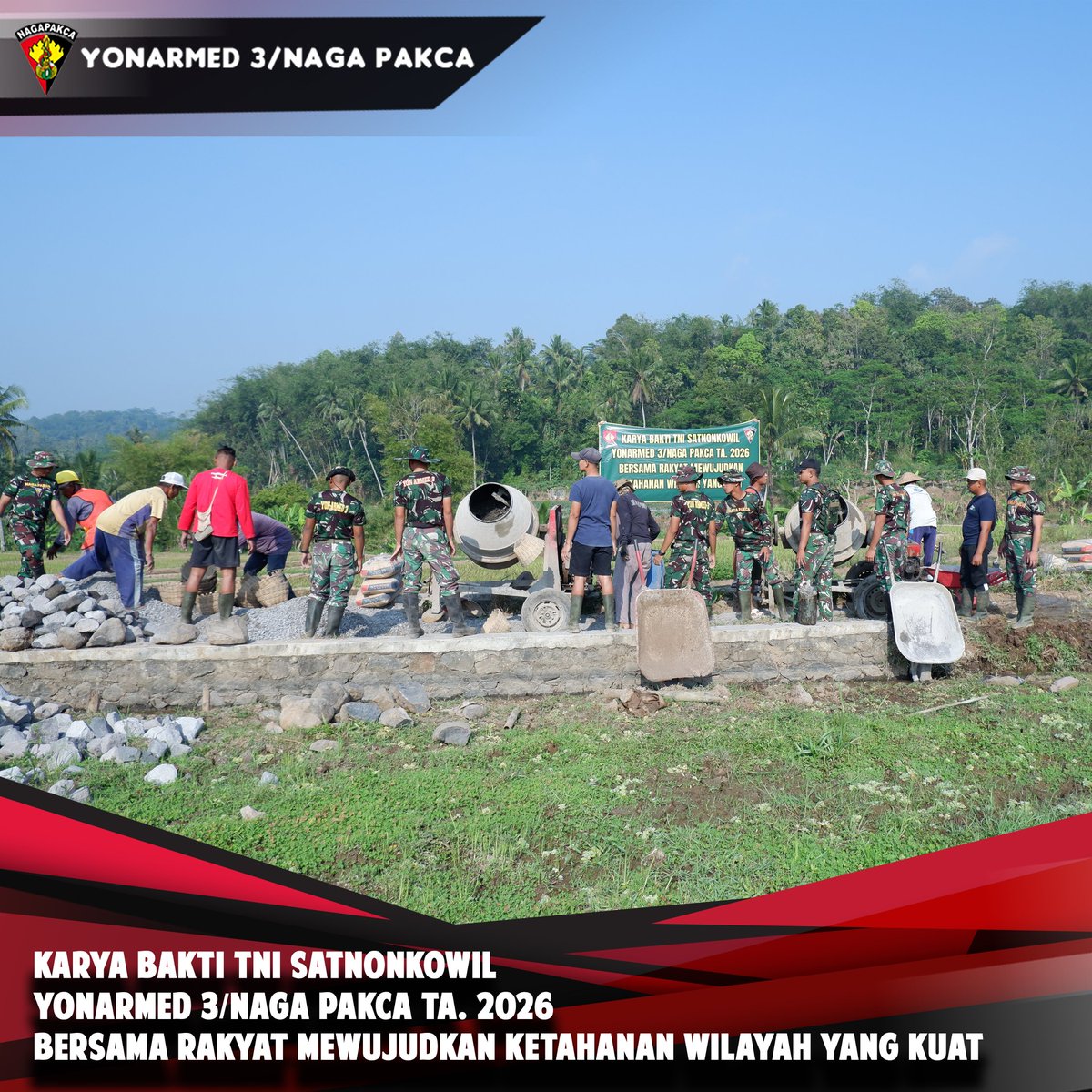yonarmed3's tweet photo. KARYA BAKTI TNI SATNONKOWIL YONARMED 3/NAGA PAKCA TA. 2026 https://t.co/KTyYeLD7HO