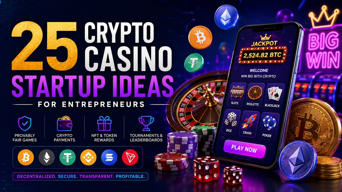 BatsarunArun's tweet photo. Explore 25 profitable crypto casino startup ideasโfrom NFT casinos and GambleFi to provably fair gaming & white-label platforms.
Read more ๐
https://t.co/OVEDXAxpzO
#CryptoCasino #Web3 #BlockchainGaming #CryptoGaming #iGaming #StartupIdeas #GameDevelopment https://t.co/bfNJhUvXUq