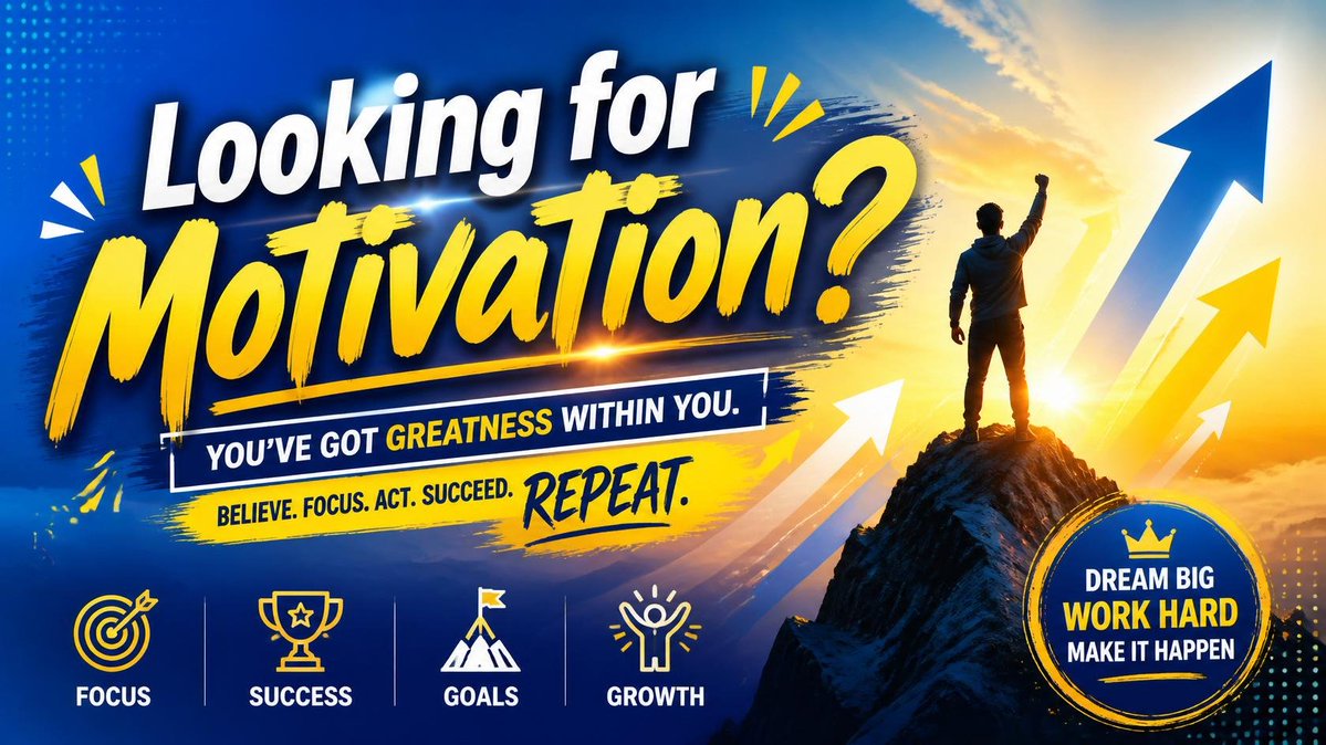Amazonf2's tweet photo. Looking for Motivation? Look in the mirror. 🪞🔥
​You’ve got greatness within you. Stop waiting for the right moment and start building your legacy today.​💡
The Formula: Believe. Focus. Act. Succeed. REPEAT.

​Dream Big. Work Hard. Make it happen. 🚀✨

​#Motivation #Mindset #Growth #Success
