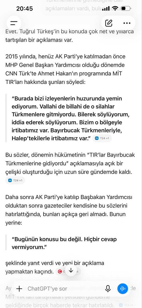 Cihanyagmur40's tweet photo. @MehmetArdic_ Bir zamanların MHPlisi, şimdilerin AKPlisi rahmetli Türkwş’in oğlu Tuğrul Türkeş yemin ederek Mit Tırları gerçeğini nasıl da anlatıyor, ister yayını izleyin, ister dökümünü okuyun.. https://t.co/MfxUZ8WSiR