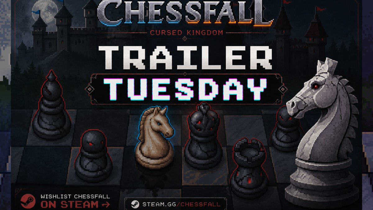 chessfall_level's tweet photo. 🎬 It's #TrailerTuesday!
Drop your game trailer below,  we'll watch, wishlist, and follow. Indies supporting indies. 🖤
#TrailerTuesday #IndieGame #IndieDev #GameDev #SupportIndieDevs #Roguelite" https://t.co/1rRPZHcuVT