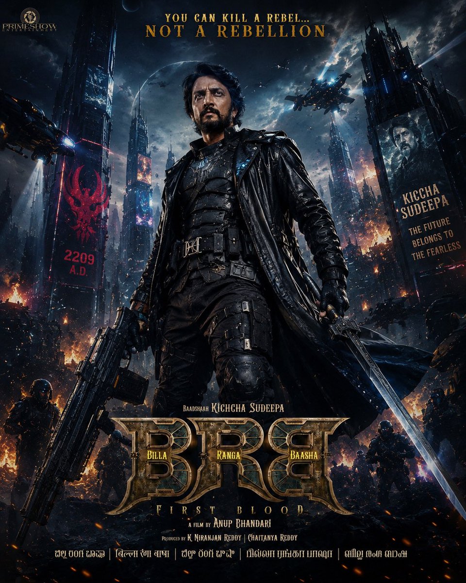 Muttu8310's tweet photo. Every fan has a different vision.
This is mine for #BRB. 🚀

#KicchaSudeep #BRBFirstBlood
#BillaRangaBasha https://t.co/wrPUypEotp