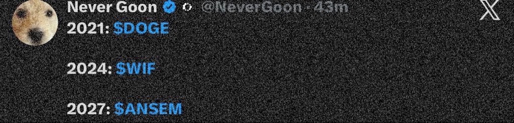 webxiv's tweet photo. “Either $ANSEM goes to 0 or we hit a new ATH”

This was in my draft when Ansem was at 0.16

Today Ansem is sitting at 0.2 and nevergoon’s prediction got my attention. 

Ansem to become a billion dollar meme by 2027? What do you think? https://t.co/cmj4BPmptC