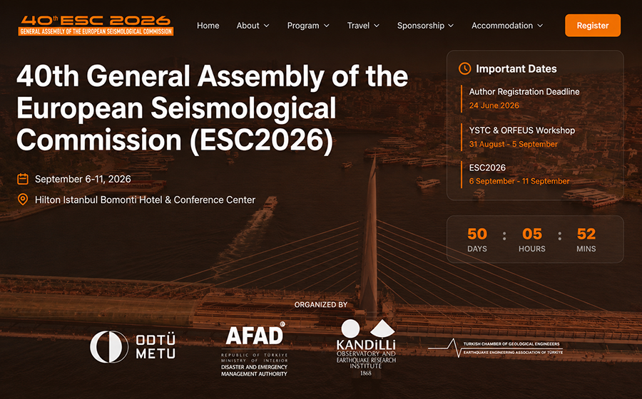 tmmobjmo's tweet photo. ESC`2026 6-11 EYLÜL 2026`DA DÜZENLENECEK

TMMOB Jeoloji Mühendisleri Odası da ESC2026`ya kurumsal katkı sağlayacak; düzenlenecek oturumlar ve etkinliklerde yer alarak jeoloji mühendisliğinin deprem, afet yönetimi ve güvenli yerleşim planlamasındaki önemini ulusal ve uluslararası katılımcılarla paylaşacaktır. Odamız ayrıca üyelerimizin kongreye etkin katılımını teşvik ederek, mesleki deneyimlerin uluslararası platformda paylaşılmasına katkıda bulunmayı hedeflemektedir.

TMMOB Jeoloji Mühendisleri Odası; jeoloji mühendislerini, akademisyenleri, araştırmacıları, öğrencileri, mühendislik ve müşavirlik firmalarını, sondaj ve zemin araştırma kuruluşlarını, enerji, madencilik, çevre, su yapıları ve afet risk azaltımı alanlarında faaliyet gösteren tüm kurum ve kuruluşları ESC2026`ya katılmaya davet etmektedir.

ESC2026 hakkında ayrıntılı bilgi, kayıt, sponsorluk ve stant başvuruları için:

https://t.co/BT9Fj74YXG
info@esc2026.org

https://t.co/qt4aeBFDv5